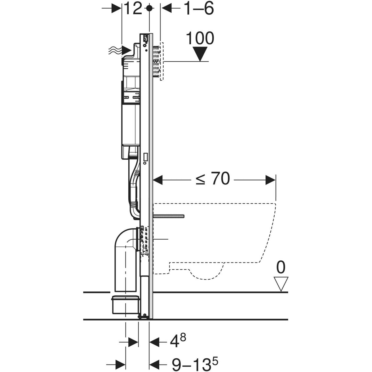 111.300.00.6 Geberit Duofix Sigma podometni splakovalnik za WC školjko (111.300.00.5)