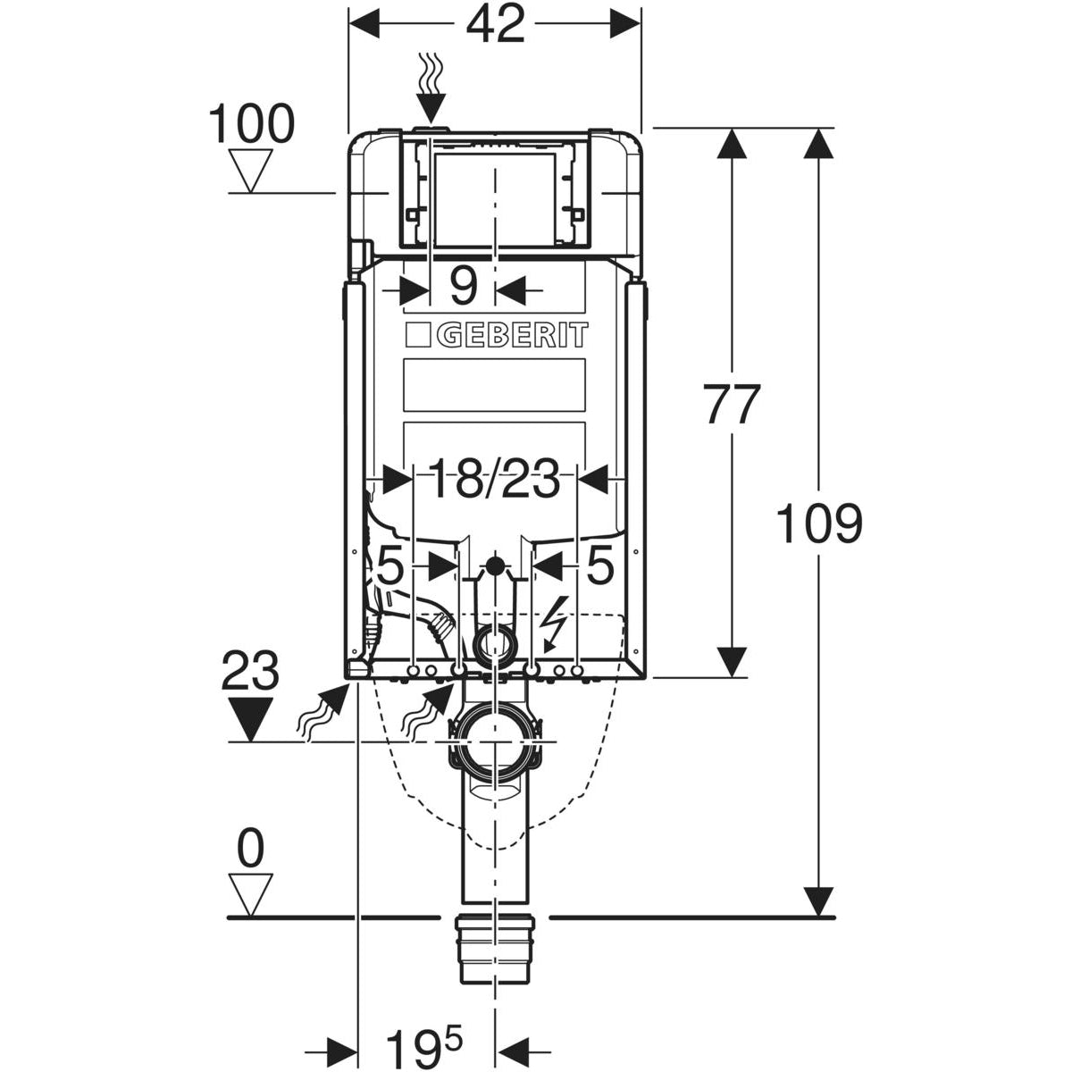 110.794.00.1 Geberit Kombifix Sigma 8cm podometni splakovalnik za WC školjko