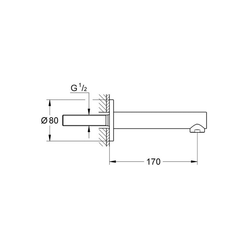 13280001 Grohe Concetto stenski izliv za kad