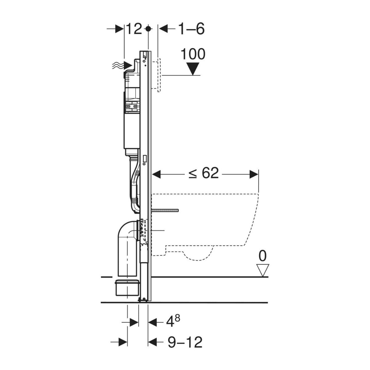 KOGEDSLINEWC01TD01W S-Line WC školjka s kompletom Geberit Duofix 458.103.00.1 Delta01