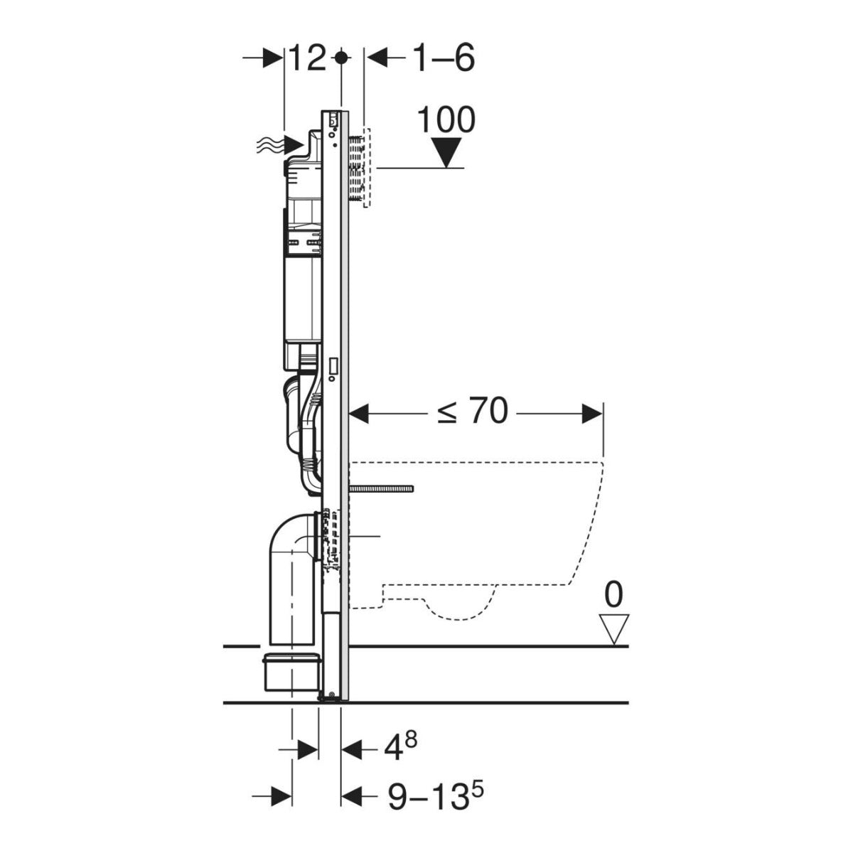 111.364.00.6 Geberit Duofix Sigma podometni splakovalnik za WC školjko z odzračevanjem