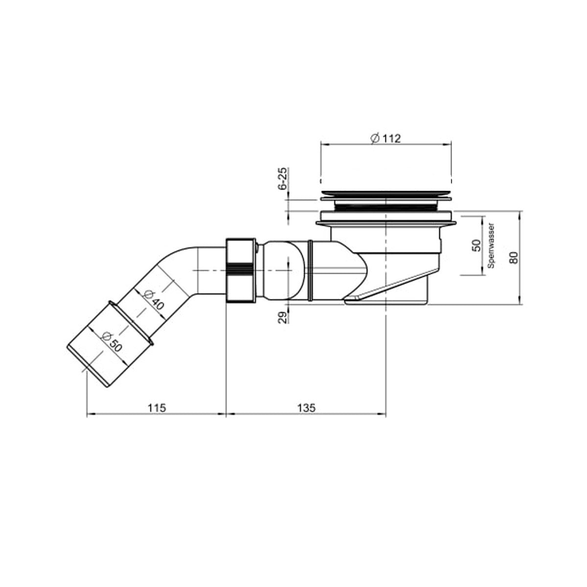 H2951270000001 Laufen sifon za tuš kad 90 mm brez pokrova