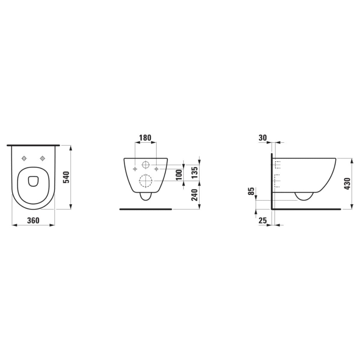 H8208600000001 Laufen Pro X Silent Flush viseča brezrobna WC školjka