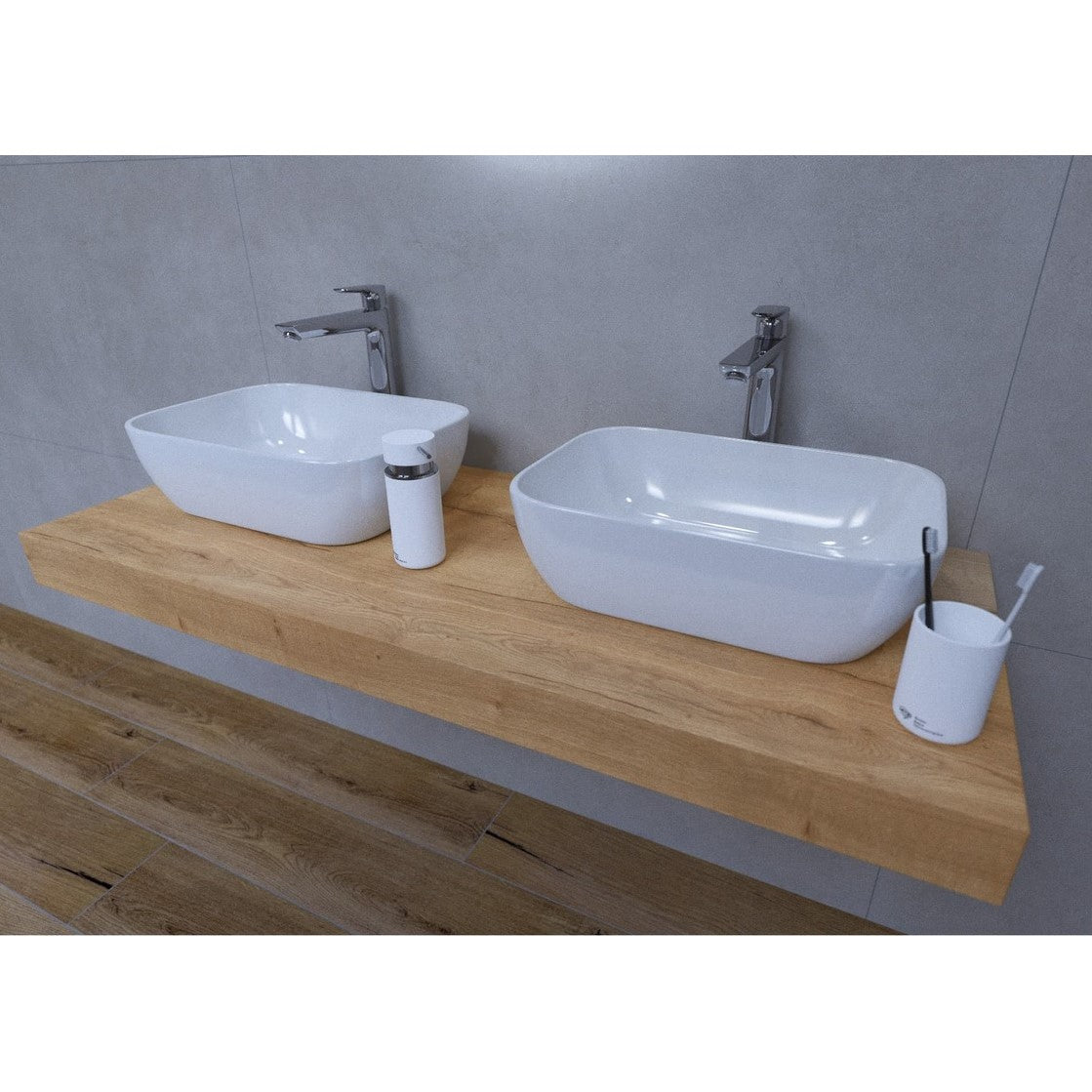 KSETDO18 Hansgrohe 120 x 50 cm kopalniški sestav s pultom za umivalnik