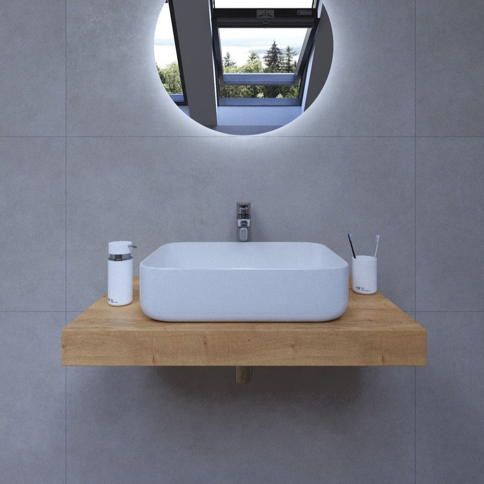 KSETDO6 Hansgrohe 80 x 50 cm kopalniški sestav s pultom za umivalnik