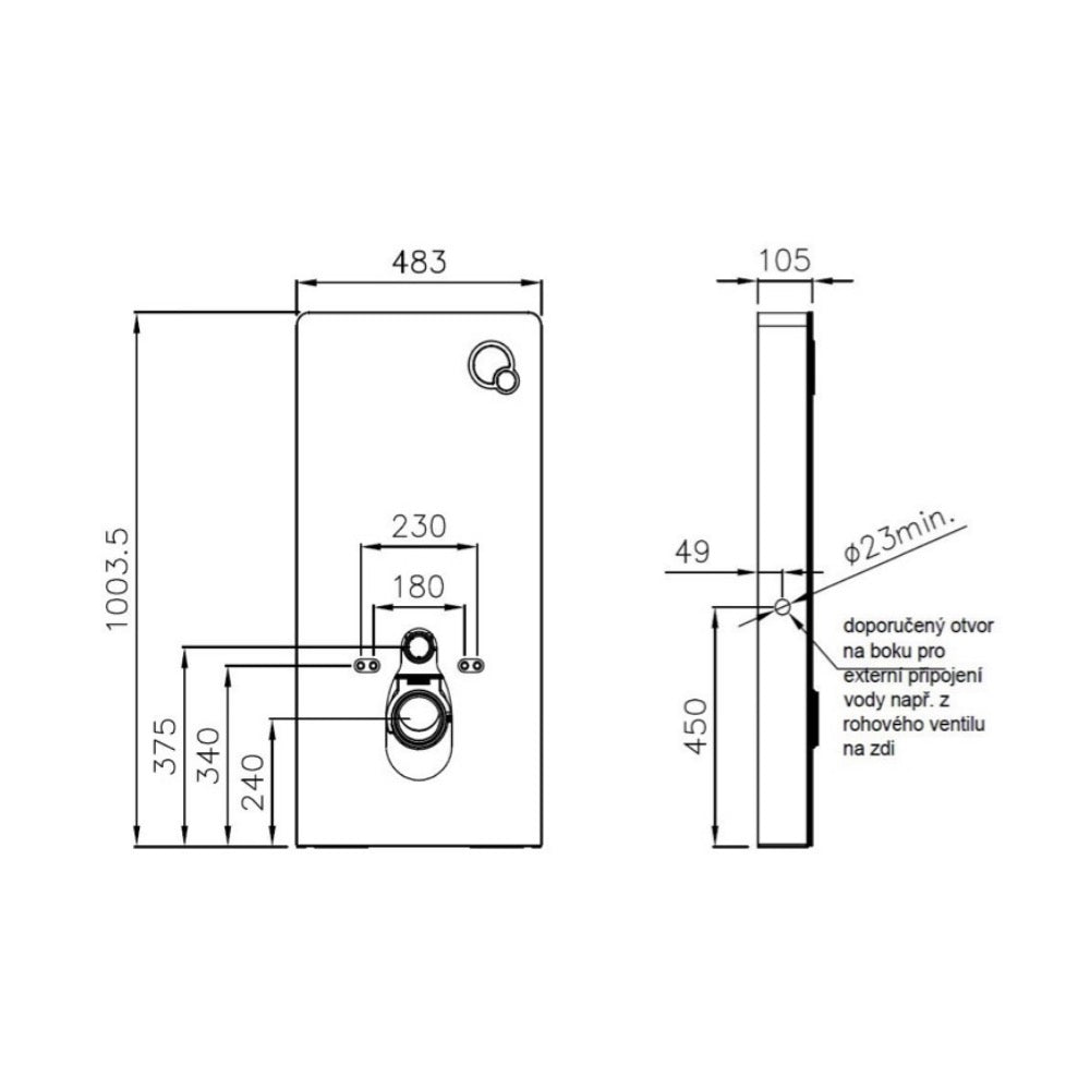 SATAMGBL SAT Glass sanitarni modul za WC školjko
