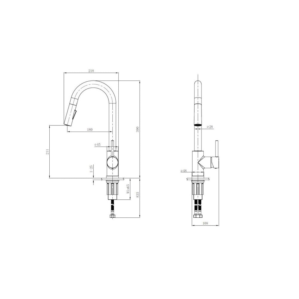 SATBSD289K SAT vrtljiva izvlečna kuhinjska armatura za pod okno
