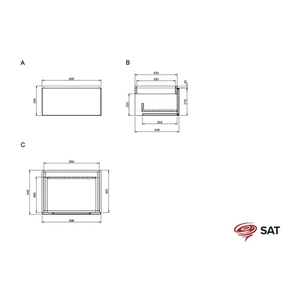 SATFEEL60ANTU1 SAT Feel 60 x 46 cm umivalnik z omarico