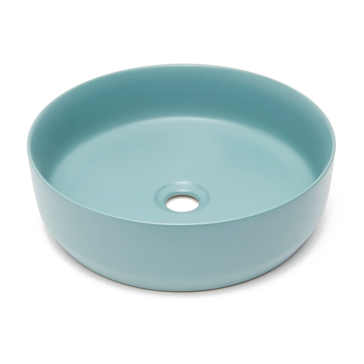 SATINF3939LGEM SAT Infinitio 39 x 39 cm okrogli zeleni nadpultni keramični umivalnik z mat zaključkom