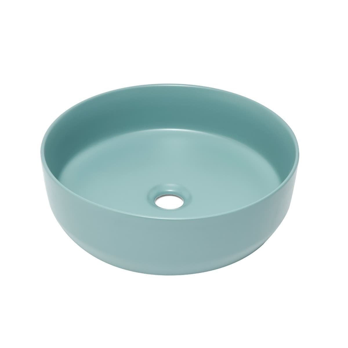 SATINF3939LGEM SAT Infinitio 39 x 39 cm okrogli zeleni nadpultni keramični umivalnik z mat zaključkom