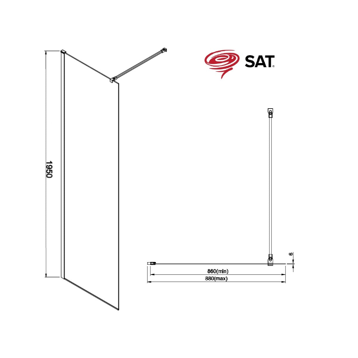 SATWIPRO90 SAT Project Walk-in 90 cm tuš stena