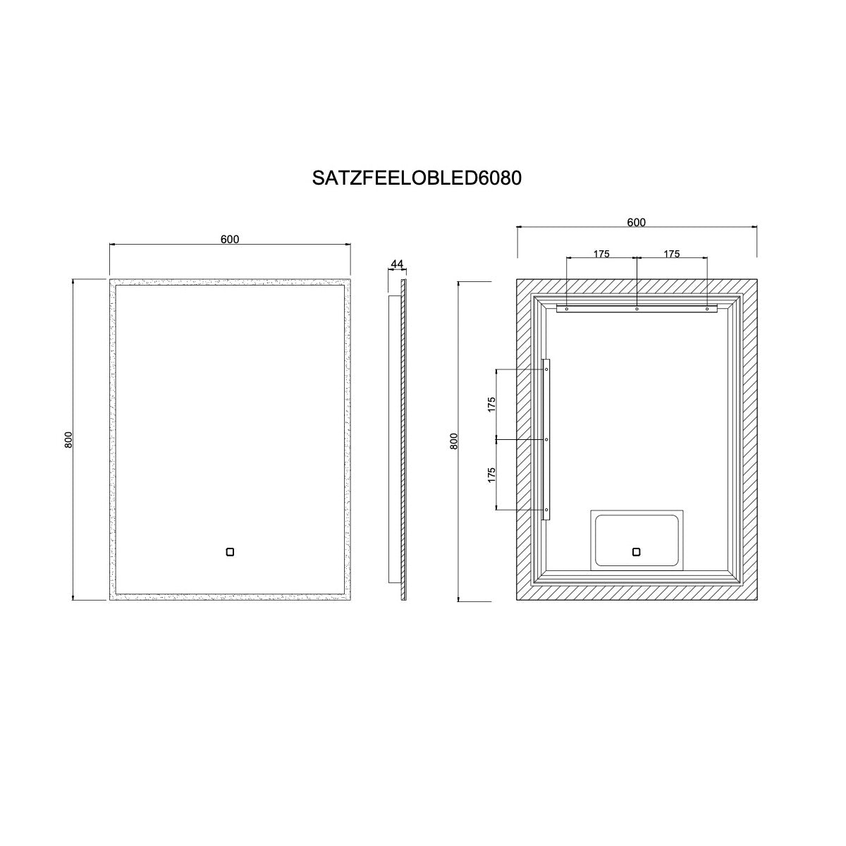 SATZFEELOBLED6080 SAT Feel 60 x 80 cm kopalnisko ogledalo z led osvetlitvijo