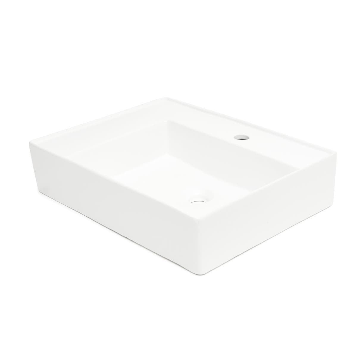 SATCW6046L SAT Cube Way 60x46 cm nadpultni keramični umivalnik z odlagalno polico