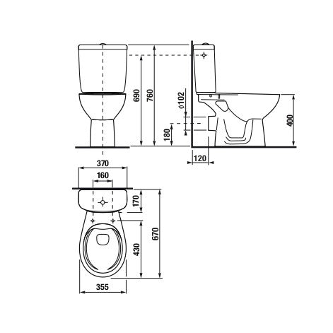 H8623960007871 Jika Neo talna brezrobna WC školjka monoblok z WC desko