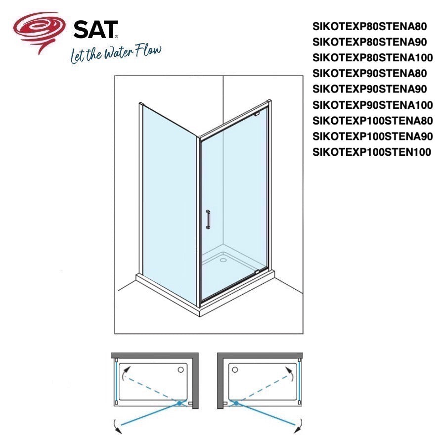 SIKOTEXP80S80C SAT TEX 80 x 80 kvadratna tuš kabina