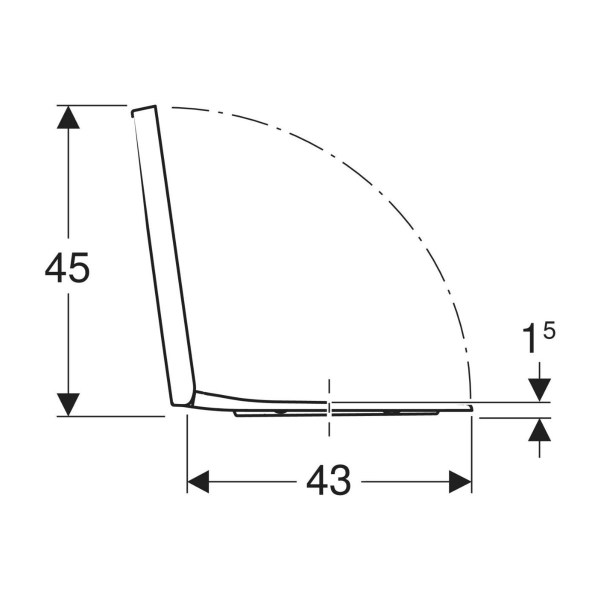 501.556.01.1 Geberit Selnova Square WC deska s počasnim zapiranjem "Soft Close"