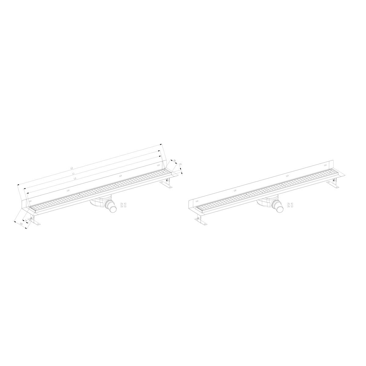 ZLAB80NRZ1LEM S-Line Klasik 75 cm obstenski model tuš kanaleta iz nerjavnega jekla