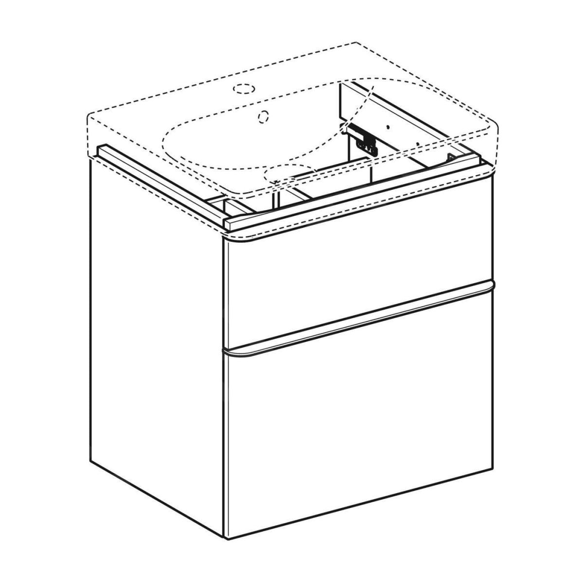 500.352.JR.1 Geberit Smyle Square 58 x 47 cm omarica za umivalnik