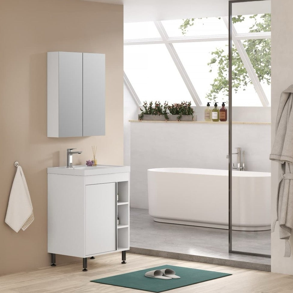 LUCCA60W Naturel Lucca 59 x 45 cm umivalnik z omarico