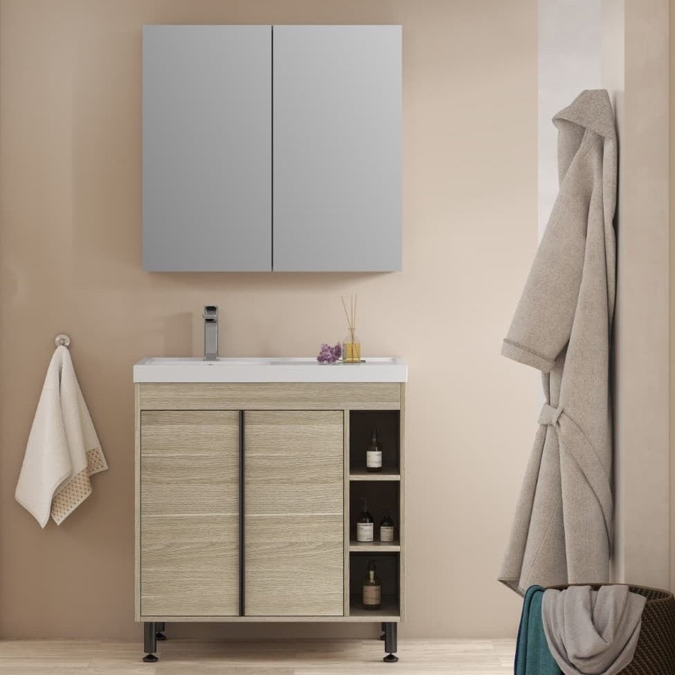 LUCCA80D Naturel Lucca 79 x 45 cm umivalnik z omarico