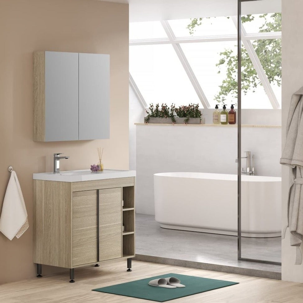 LUCCA80D Naturel Lucca 79 x 45 cm umivalnik z omarico