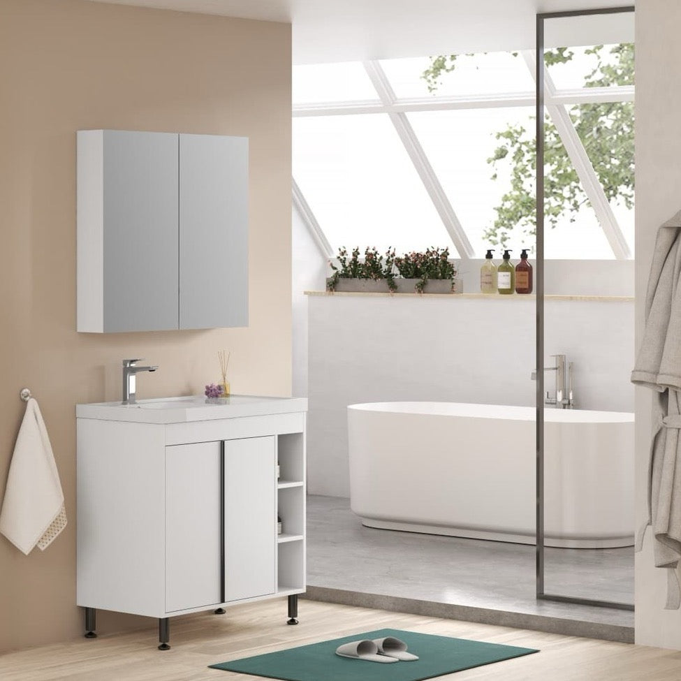 LUCCA80W Naturel Lucca 79 x 45 cm umivalnik z omarico