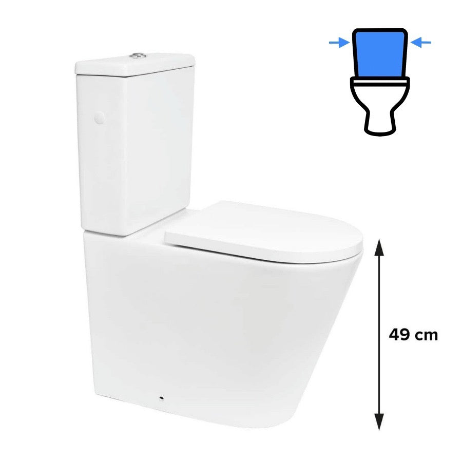 SATBRE32 SAT Brevis talna brezrobna WC školjka monoblok z WC desko s počasnim zapiranjem