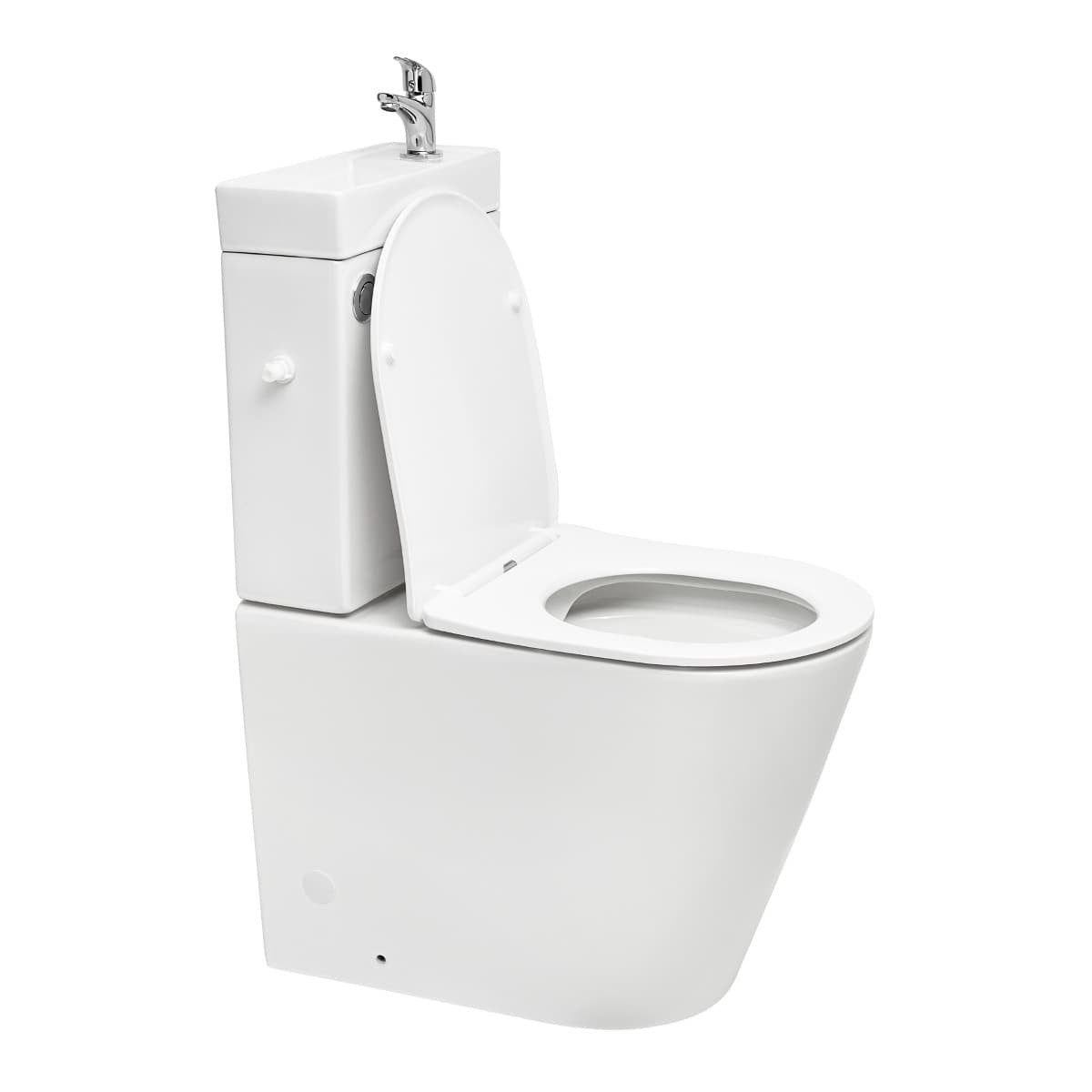 SATBRE34 SAT Brevis talna WC školjka monoblok z integriranim umivalnikom in WC desko s počasnim zapiranjem