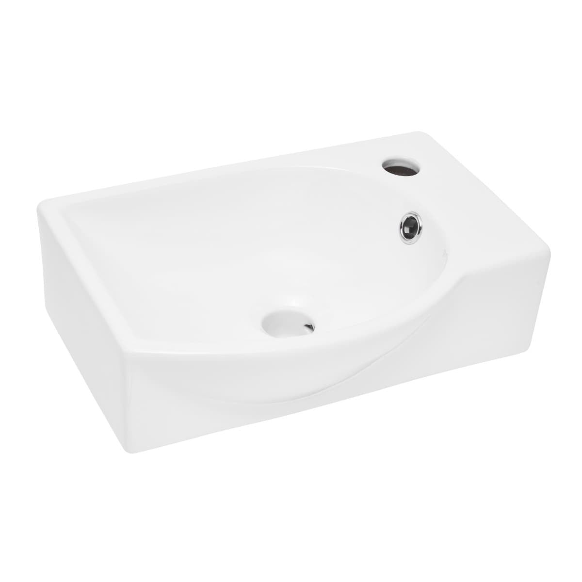 SATBRE4028R SAT Brevis 40,5 x 28 cm desna izvedba stenski keramični umivalnik z odprtino za armaturo