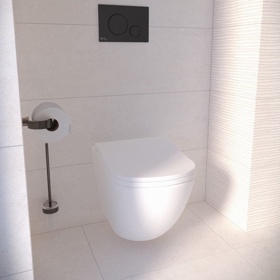 SATERG1 SAT Ergo viseča brezrobna WC školjka z WC desko s počasnim zapiranjem