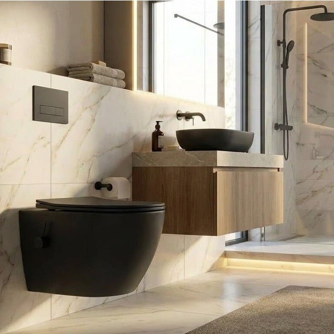 SATFUS11BFCBKM SAT Fusion WC školjka s funkcijo bide in WC desko s počasnim zapiranjem