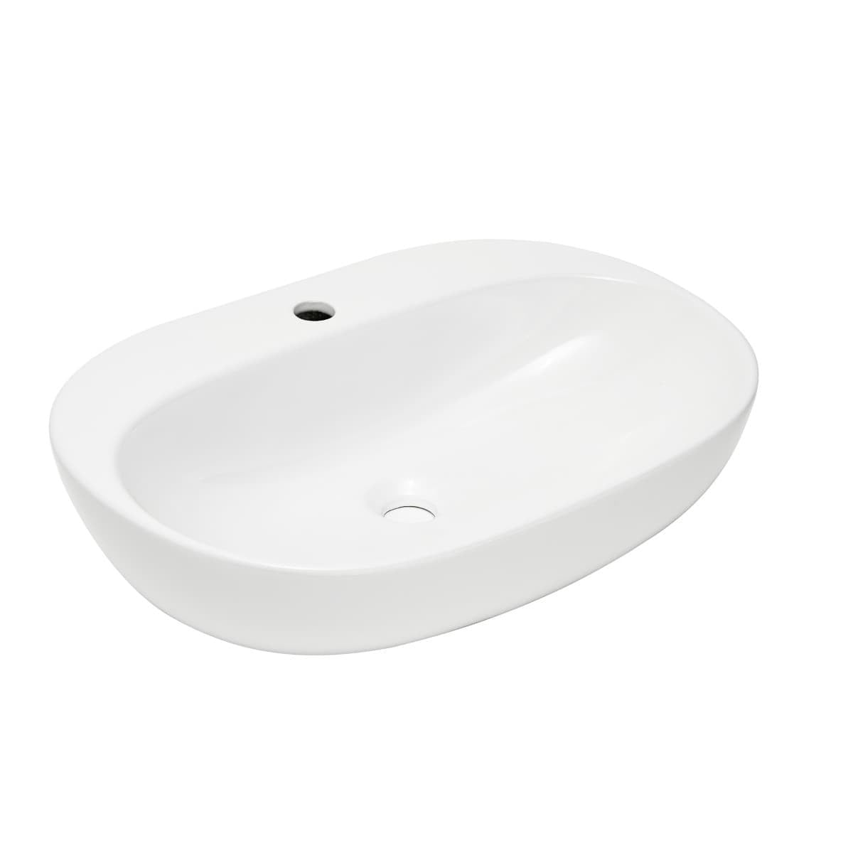 SATINF60402 SAT Infinitio 60 x 40 cm ovalni nadpultni keramični umivalnik z odprtino za armaturo