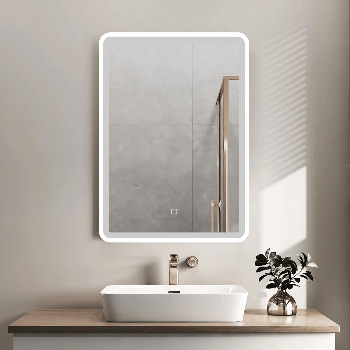 SATZGALED5071BI SAT 50 x 71 cm omarica z ogledalom in LED osvetlitvijo