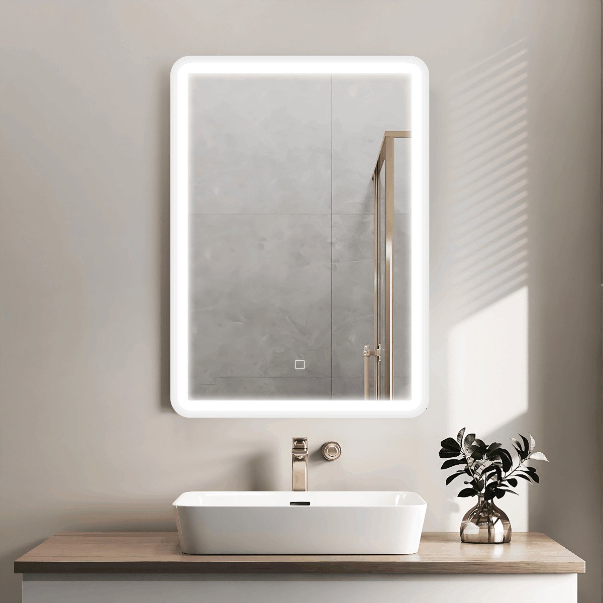 SATZGALED5071BI SAT 50 x 71 cm omarica z ogledalom in LED osvetlitvijo