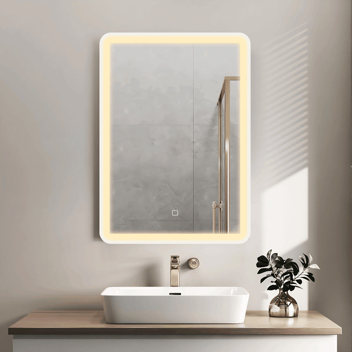 SATZGALED5071BI SAT 50 x 71 cm omarica z ogledalom in LED osvetlitvijo