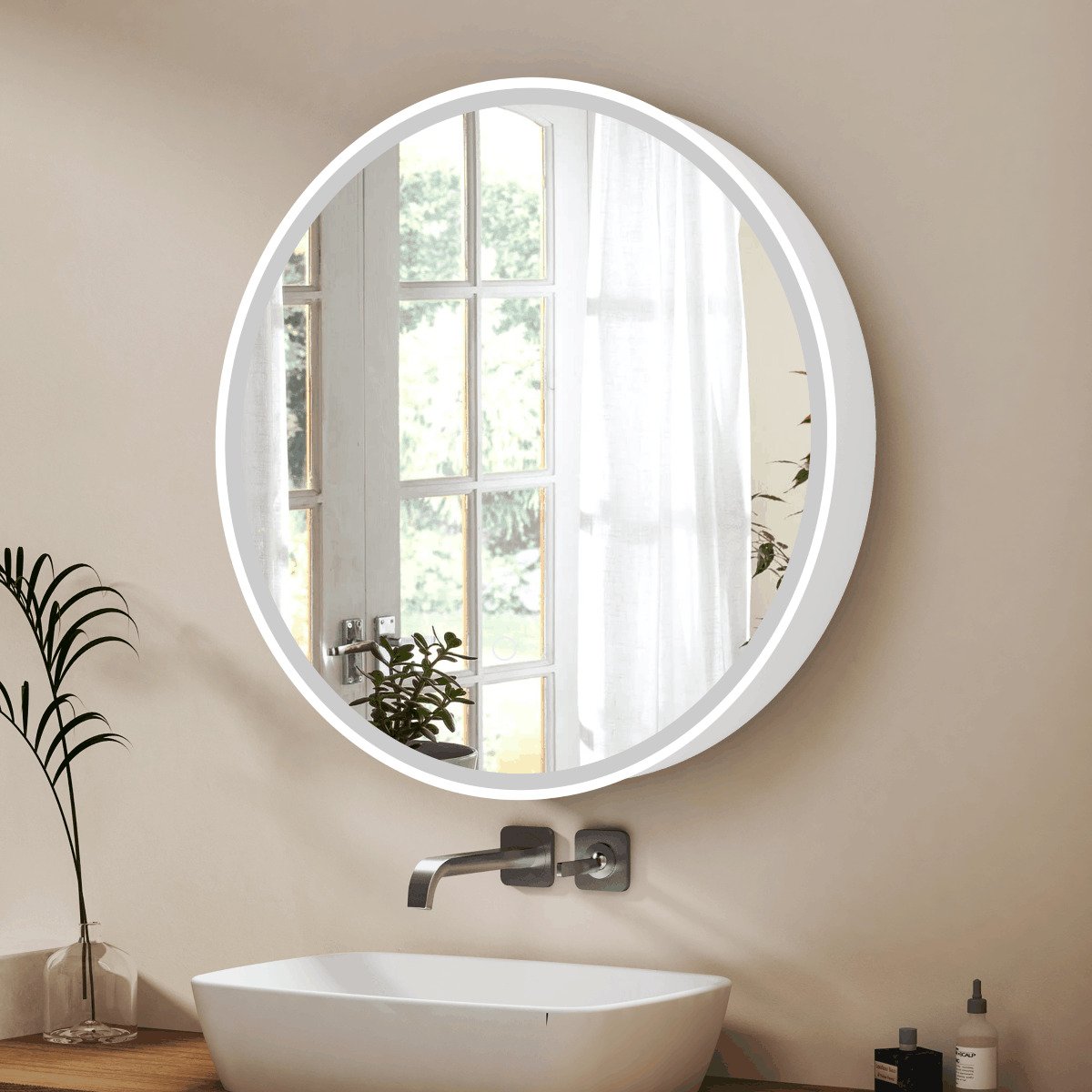 SATZGALED60BI SAT 60 x 60 cm okrogla omarica z ogledalom in LED osvetlitvijo