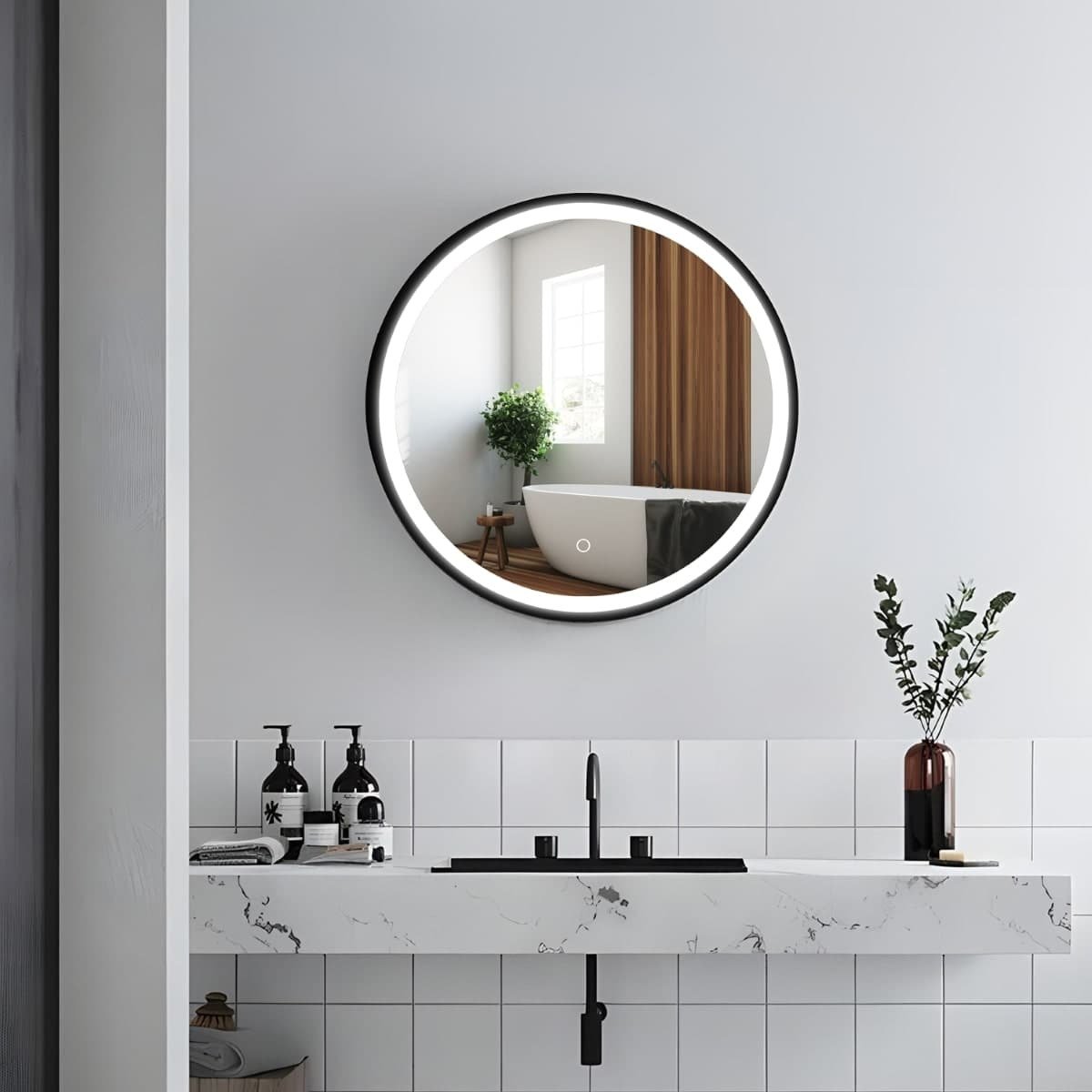 SATZGALED60CE SAT 60 x 60 cm okrogla omarica z ogledalom in LED osvetlitvijo