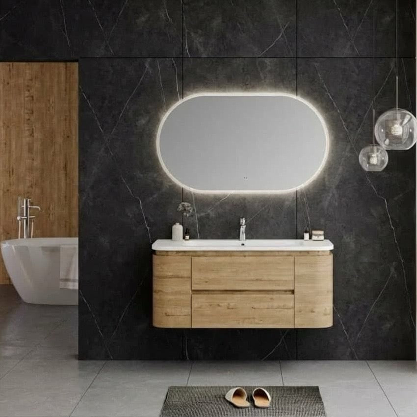SHELLEY120OAK Naturel Shelley 120 x 46 cm umivalnik z omarico