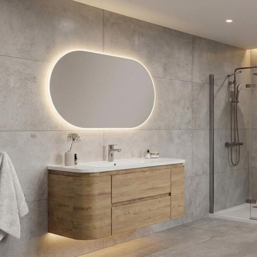 SHELLEY120OAK Naturel Shelley 120 x 46 cm umivalnik z omarico