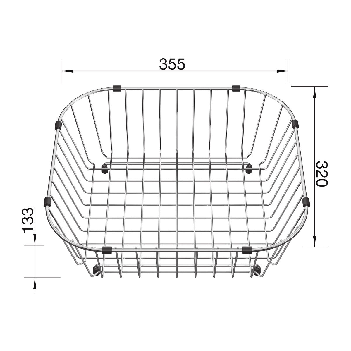 514238 Blanco žična košara za pomivalno korito
