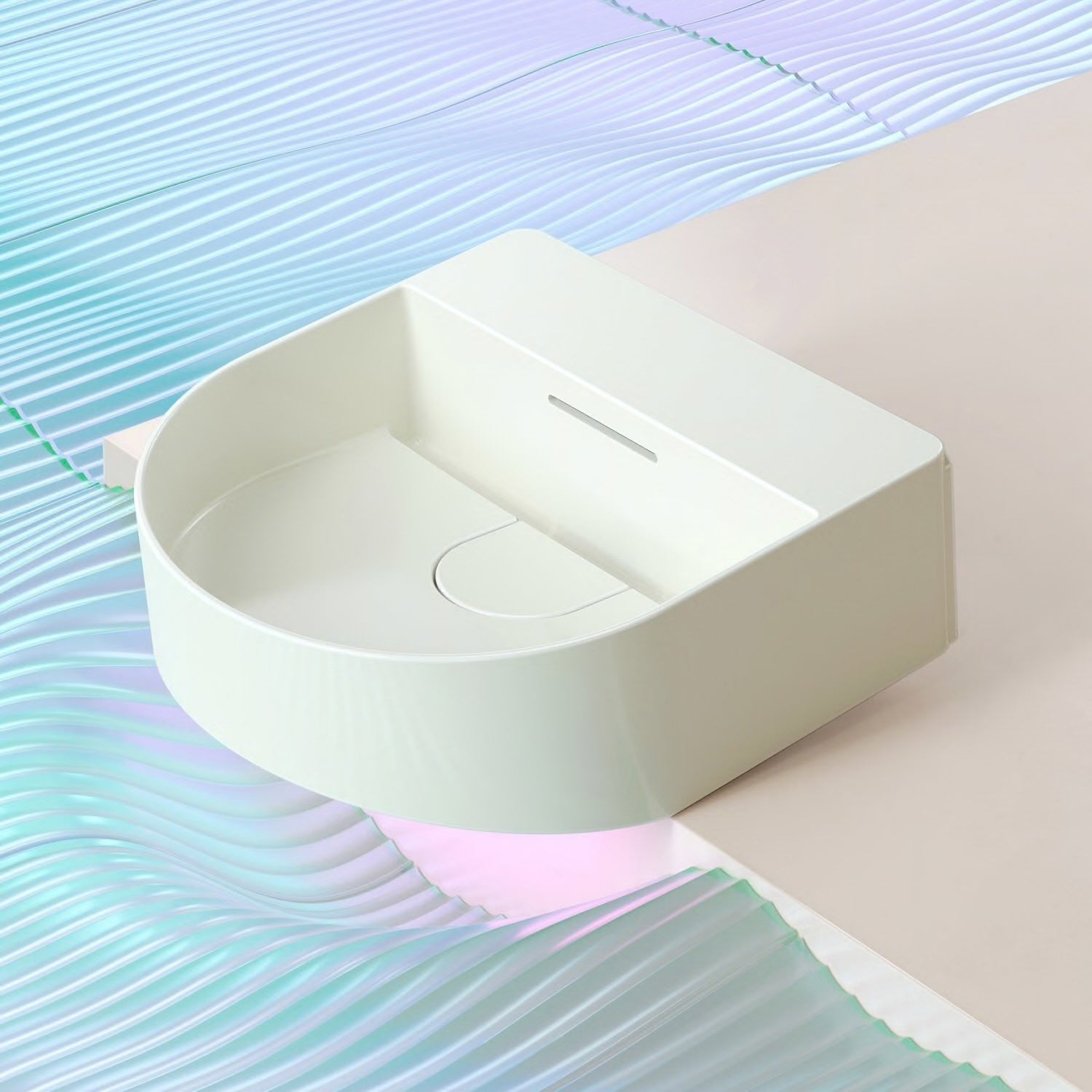 H8163410001091 Laufen SONAR 42 x 41 cm stenski keramični umivalnik brez odprtine za armaturo