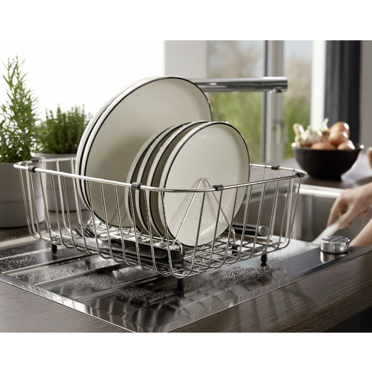 507829 Blanco žična košara za pomivalno korito
