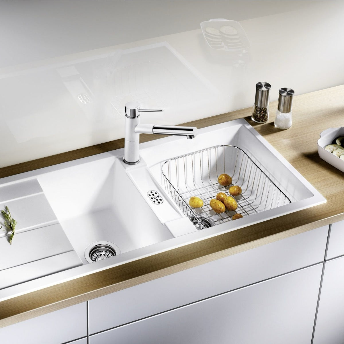 507829 Blanco žična košara za pomivalno korito