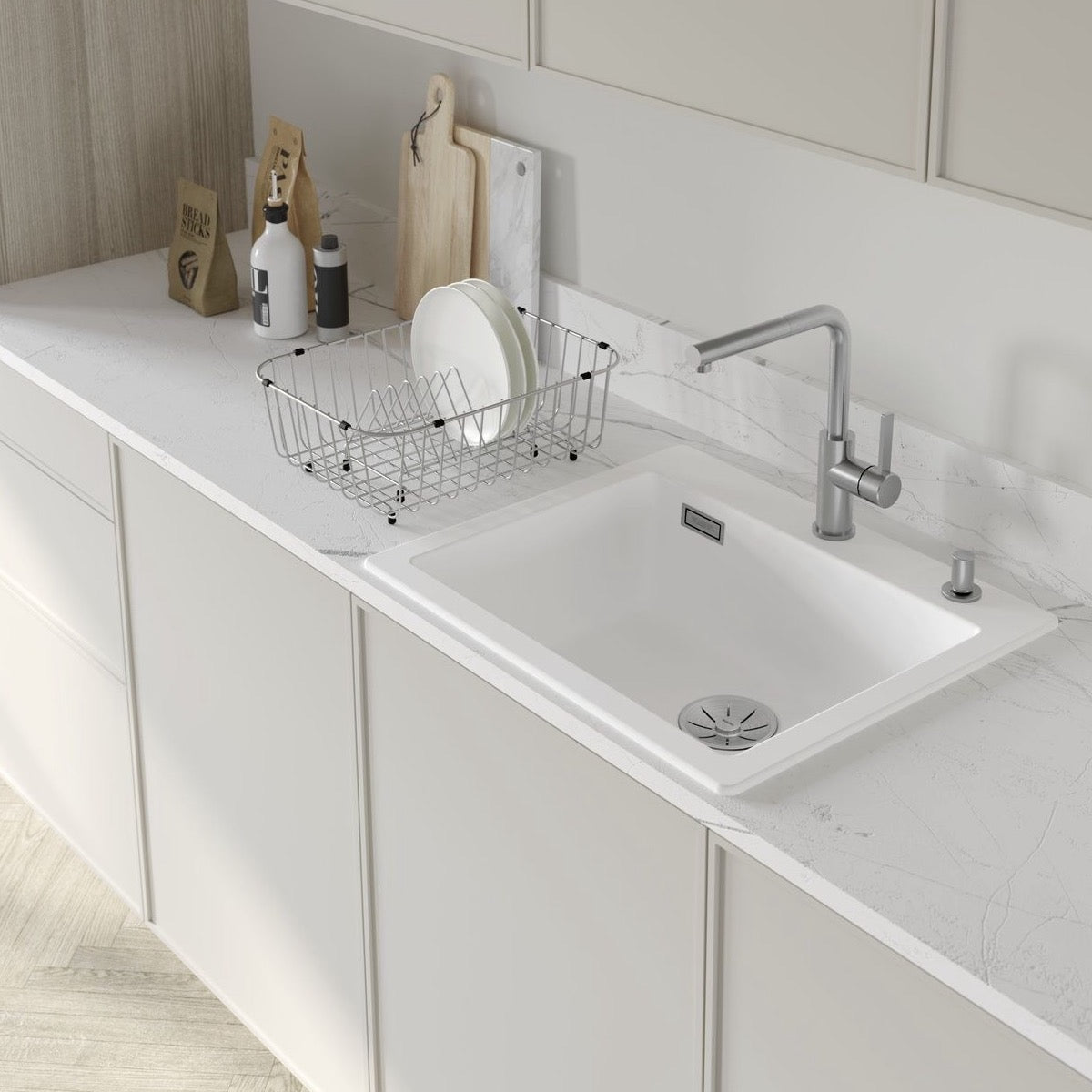 507829 Blanco žična košara za pomivalno korito