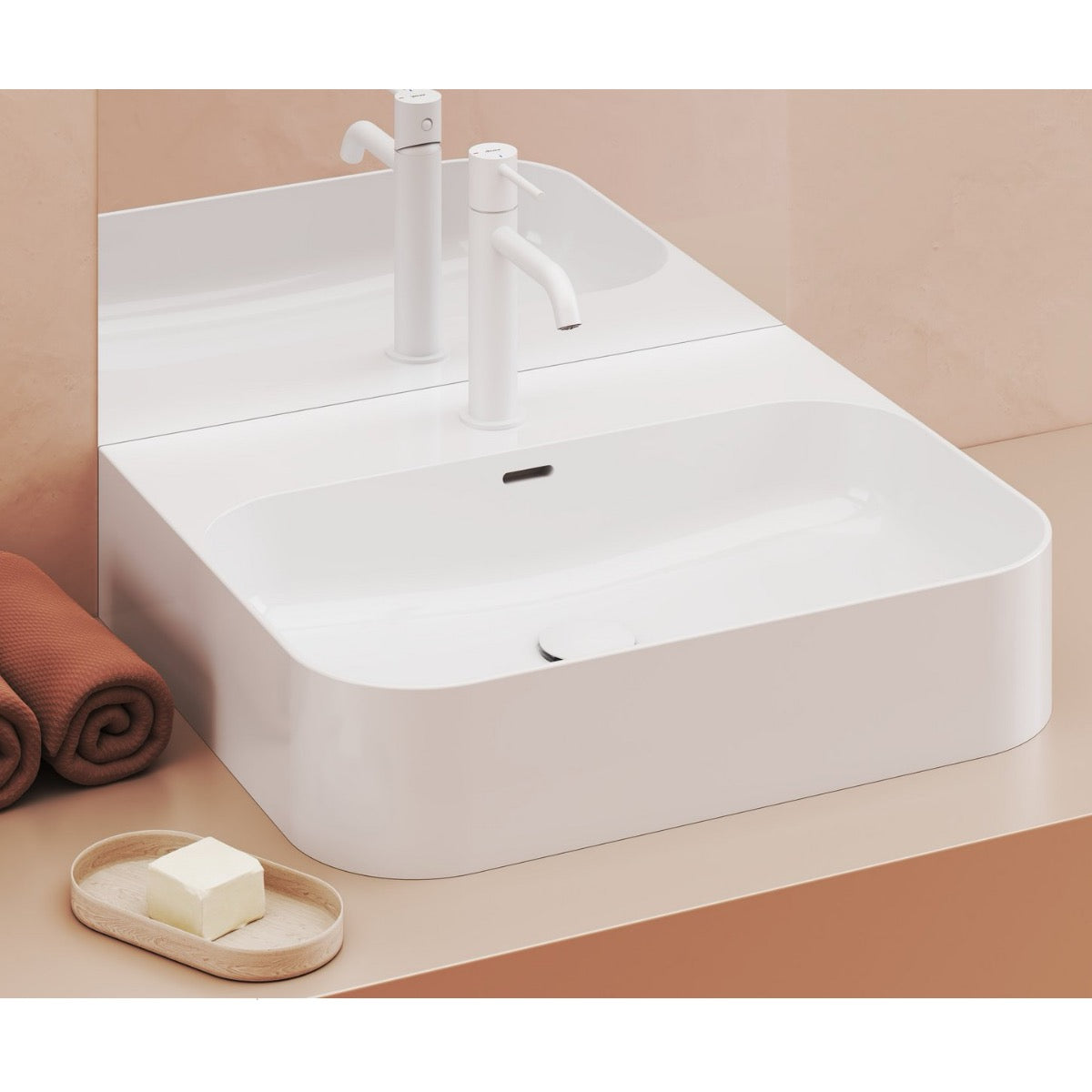 XJX01155006 Ravak Ceramic Slim 55 x 45 cm nadpultni keramični umivalnik z odprtino za armaturo