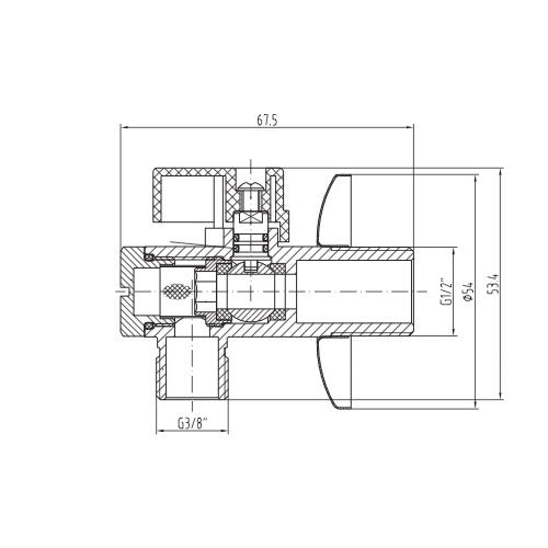 ET906L Optima kotni ventil s filtrom 1/2''-3/8''