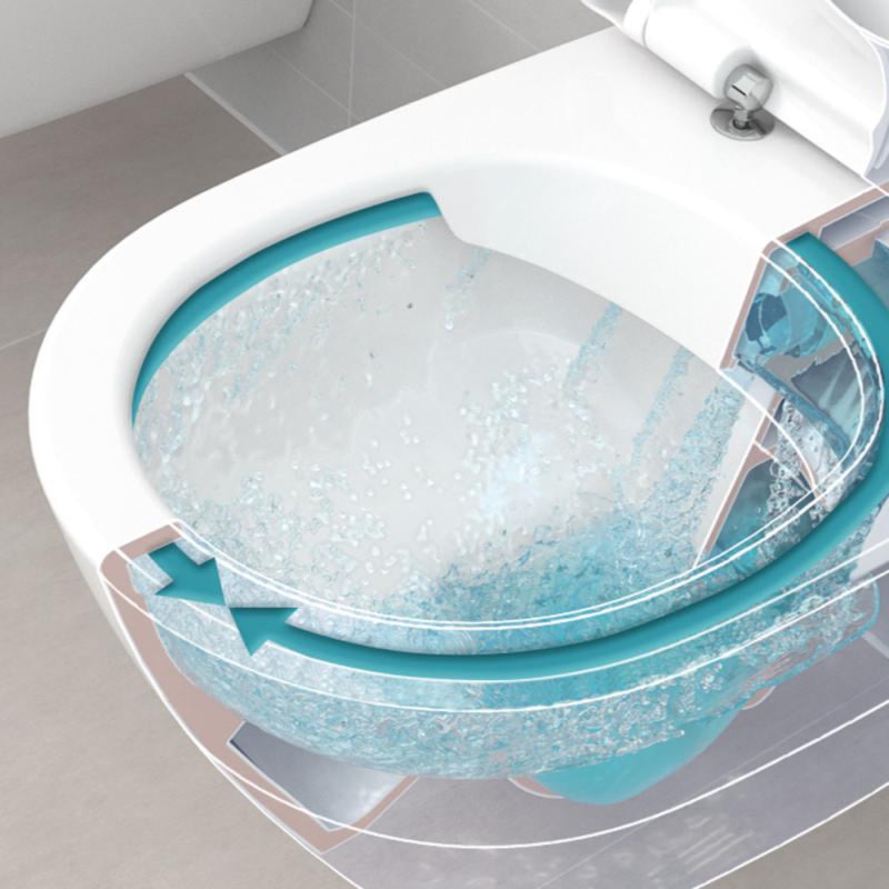 5660HR01 Villeroy & Boch O.Novo viseča brezrobna WC školjka z WC desko s počasnim zapiranjem