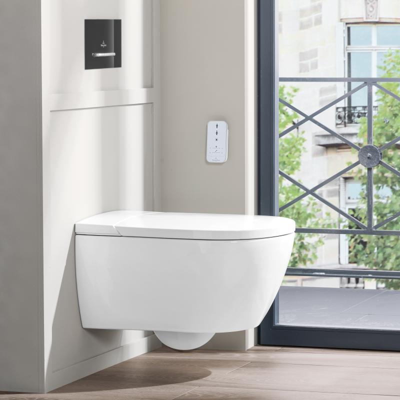 V0E100R1 Villeroy & Boch Viclean higijenska brezrobna WC školjka z WC desko s počasnim zapiranjem