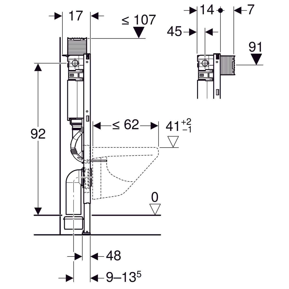 Podometni splakovalniki 111.030.00.1 Geberit Duofix Omega 98 cm podometni splakovalnik za WC školjko (111.038.00.1) | KOPALNICA-ONLINE.SI