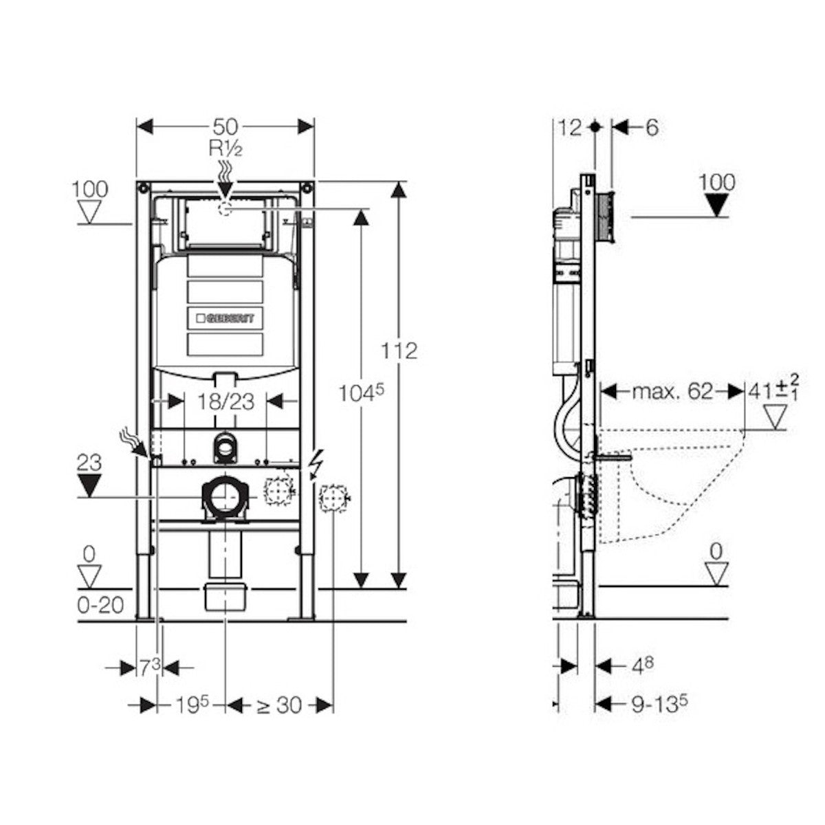 Podometni splakovalniki 111.300.00.5 Geberit Duofix Sigma podometni splakovalnik za WC školjko (111.311.00.5) | KOPALNICA-ONLINE.SI